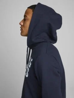 JACK & JONES KAPUZENPULLOVER JJECORP SWEAT HOOD, Farbe:Navy Blazer Reg Large Print / Blau, Größe:M -DIDRIKSONS Verkäufe 01bceaa3599b75005aceb4c9d3f80560