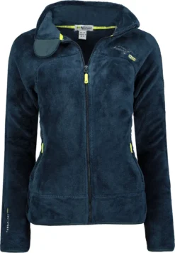 Geographical Norway Damen Warme Flauschige Fleece Jacke Outdoor Sweater Ski Sport Freizeit Model: G-Ursinia, Farbe: Navy, Größe: M
