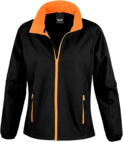 Result Ladies Soft Shell Jacke - Wasserabweisend - Farbe: Black/Orange - Größe: XL