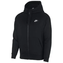 Nike M Nsw Club Hoodie Fz Bb Black/Black/White L