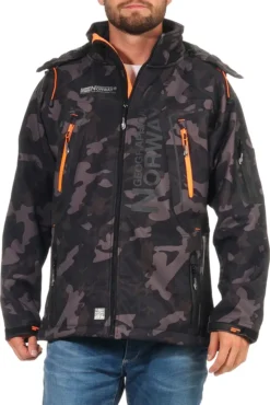 Geographical Norway Herren Softshelljacke Funktions-Outdoor-Jacke Model: G-Forrest, Farbe: Camouflage Schwarz/Orange, Größe: XXL -DIDRIKSONS Verkäufe 0eff5cdf04dd495a4cf159952ee22397