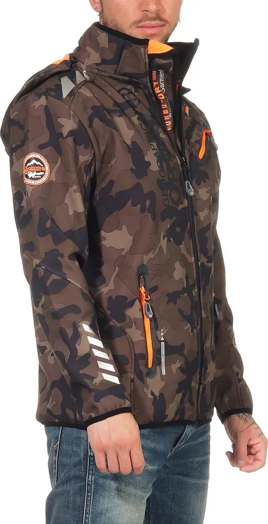 Geographical Norway Herren Softshell Übergangsjacke Model: G-River, Farbe: Camouflage Khaki/Orange, Größe L 8 Geographical Norway Herren Softshell Übergangsjacke Model: G-River, Farbe: Camouflage Khaki/Orange, Größe L – Bild 6