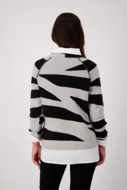 Monari Pullover Damen Größe 40, Farbe: 852 Steel Melange Gemuste -DIDRIKSONS Verkäufe 37e330ae2f96ec53e384402161cb7540