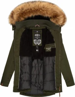 Marikoo Damen Winter Jacke Parka Winterjacke Kunstfell Gefüttert Kapuze Sanakoo Olive Gr: 38 - M -DIDRIKSONS Verkäufe 3d12df709258a4a43363982369cd1b97