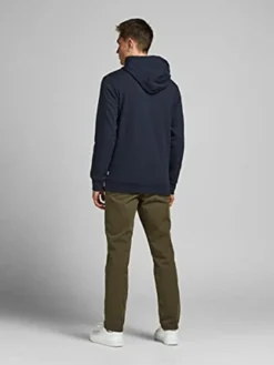 JACK & JONES KAPUZENPULLOVER JJECORP SWEAT HOOD, Farbe:Navy Blazer Reg Large Print / Blau, Größe:M -DIDRIKSONS Verkäufe 3d43a4674d8c3590c2a996356764d108