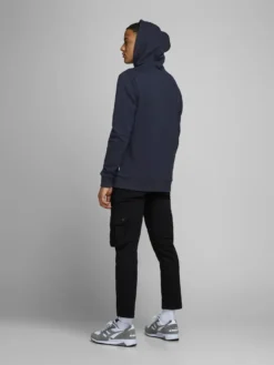 JACK & JONES KAPUZENPULLOVER JJECORP SWEAT HOOD, Farbe:Navy Blazer Reg Large Print / Blau, Größe:M -DIDRIKSONS Verkäufe 505639c71098929b29b4c9ba4be9e603