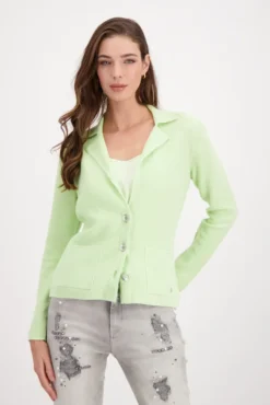 Monari Strickjacke Größe 46, Farbe: 625 Pastell Green
