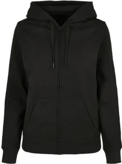 Build Your Brand Ladies Basic Zip Hoody - Damen Kapuzen Sweatjacke - Farbe: Black - Größe: XXL