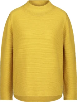 Monari Damen Strickpullover Mit Stehkragen Honey 38