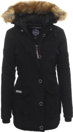 Geographical Norway Damen Warme Dicke Winterjacke G-Airline, Schwarz, Größe XL