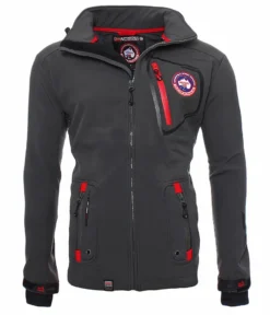 Geographical Norway Herren Softshelljacke Funktions-Outdoor-Jacke, TELEMAQUE, Schwarz, Größe L