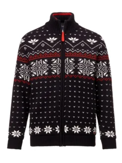 BABISTA Funktions-Strickjacke Emblem, Garngefärbt Kunstfaser, Wolle Gefüttert Schwarz 58 Winddicht Straight Fit