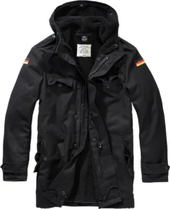 Brandit Jacke BW Parka Flag In Black-XXXL