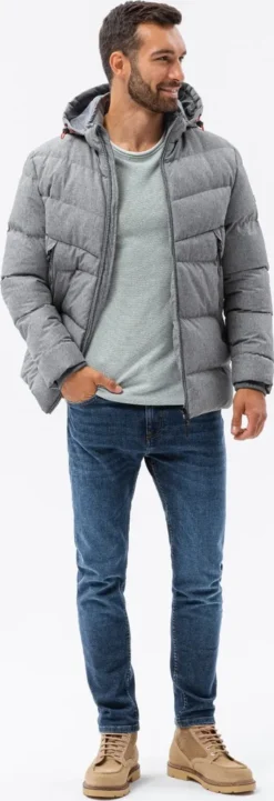 Ombre Herren Winterjacke Mit Kapuze Isoliert Jacke Herbst/ Winter Grau S-XXL C552 -DIDRIKSONS Verkäufe 6684485f9b93822028f076b596cd143f