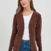 OXMO OXElisabet Damen Lange Strickjacke Grobstrick Cardigan Longstrickjacke