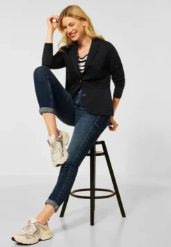 Street One Damen Blazer Freizeit Größe 44, Farbe: 10001 Black -DIDRIKSONS Verkäufe 78aad343c698f871a21a1fce39366fb0