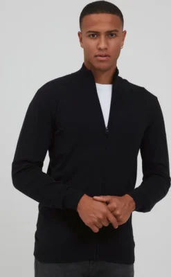 INDICODE IDBadi Herren Strickjacke Cardigan Feinstrick Mit Hochabschließendem Kragen