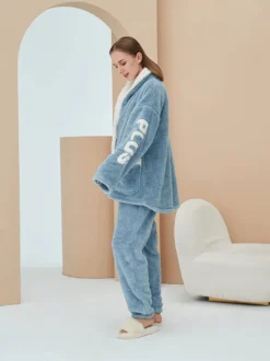 Fleece-Pyjama-Set Damen-Set Mit 2 Weichen, Kuscheligen, Flauschigen Pulloverhosen, Lockeren, Warmen Plüsch-Pyjamas,M,Zmk Himmelblau -DIDRIKSONS Verkäufe 7d0b414388d00b0e9a7b17cb5023a384