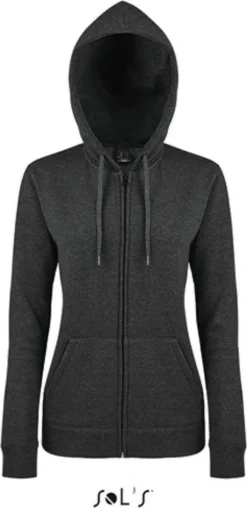 SOL'S Women Hooded Zipped Jacket Seven - Farbe: Charcoal Melange - Größe: M