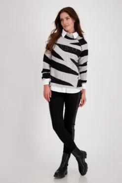 Monari Pullover Damen Größe 40, Farbe: 852 Steel Melange Gemuste -DIDRIKSONS Verkäufe 84f7aa47dee2ae10d4afabcf4920e2a2