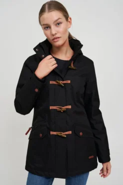 OXMO OXBrooke Damen Winterparka Parka Mantel Im Dufflecoat Stil Mit Kapuze