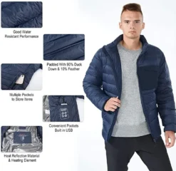 COSTWAY Beheizte Jacke Für Herren, Wasserdichter Winddichter Heizmantel Mit 4 Stufig Einstellbarer Temperatur, Elektrische Heizjacke Ohne Akku -DIDRIKSONS Verkäufe 8c6bb3f476cb311d1989f96adb5eb2d7