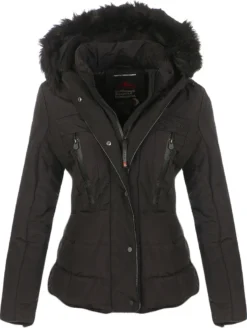 Geographical Norway Damen Jacke Dionysos Winterjacke, Schwarz, Größe S