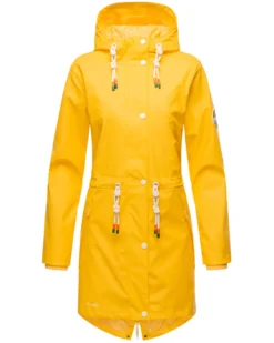 Navahoo Damen Regen Jacke Wasserdicht Parka Mantel Outdoor Tropical Storm Yellow 36 - S