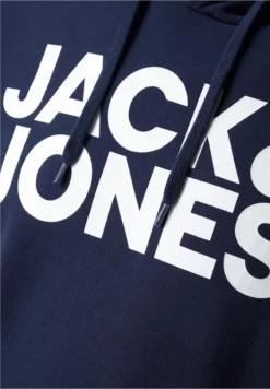 JACK & JONES KAPUZENPULLOVER JJECORP SWEAT HOOD, Farbe:Navy Blazer Reg Large Print / Blau, Größe:M -DIDRIKSONS Verkäufe 93a3ca18511f143c78a56cb1b251aaf2
