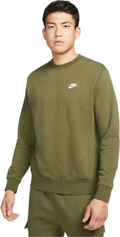 Nike M Nsw Club Crw Ft Rough Green/White L