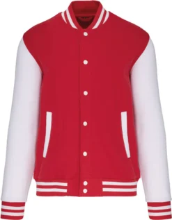 Kariban Uni College Jacke Fleece Teddy K497 Mehrfarbig Red/White XXL