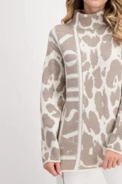 Monari Damen Strickpullover Mit Stehkragen, Strass, Animal Look Kitt Beige 38 -DIDRIKSONS Verkäufe a46389b840cfa80affd81c7e5dd8ad4b