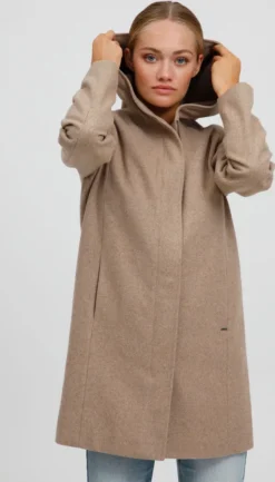 OXMO OXNelina Damen Wintermantel Wollmantel Winterjacke Gefüttert