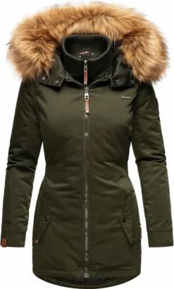 Marikoo Damen Winter Jacke Parka Winterjacke Kunstfell Gefüttert Kapuze Sanakoo Olive Gr: 38 - M -DIDRIKSONS Verkäufe a99e188064b087d083555c852f820d25