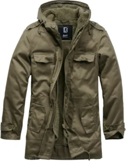 Brandit Herren Winter Jacke BW Jacke Bundeswehr Parka Armee Mantel Feldjacke Teddyfell
