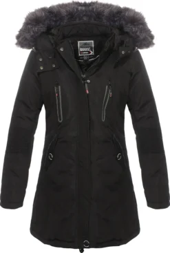 Geographical Norway Damen Warme Winterjacke G-Coraly, Schwarz, Größe L
