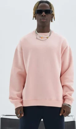 Sweater Basic Baumwolle Uni Sweatshirt Pullover Hoodie S Rosa