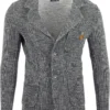 Reslad Herren Strick Sakko Blazer Strick-Jacke RS-1421 Anthrazit L