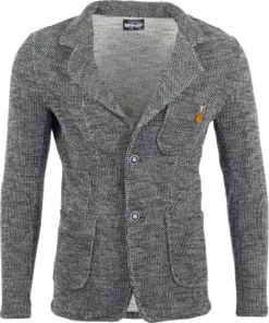 Reslad Herren Strick Sakko Blazer Strick-Jacke RS-1421 Anthrazit L