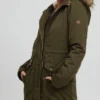 OXMO OXAnna Damen Winterparka Parka Mantel Mit Fellkapuze Und Teddy-Futter