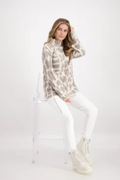 Monari Damen Strickpullover Mit Stehkragen, Strass, Animal Look Kitt Beige 38 -DIDRIKSONS Verkäufe c48a15b43de809ef26214e41095fb8b2