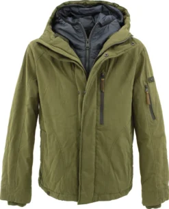 Camel Active, , Herren Winterjacke, Winterparka Teflonbeschichtet Wetterfest, Olive, 50 [26136]