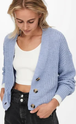 Only Cardigan Damen ONLCAROLSPRING L/S CARDIG Größe XL, Farbe: 213991 Blue Heron -DIDRIKSONS Verkäufe cb18118d076c7985843c304ae4fa1035
