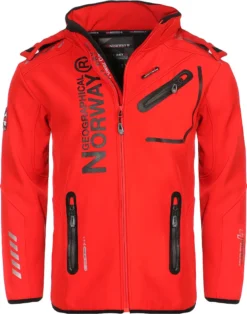 Geographical Norway Herren Softshell Übergangsjacke Model: G-River, Farbe: Rot/Schwarz, Größe XXL