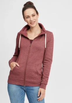OXMO OXVicky Sweat Zip-Jacke Damen Sweatjacke Hoodie Mit Tubekragen