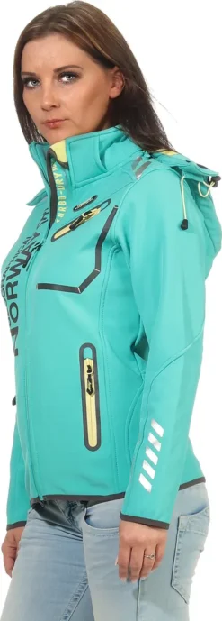 Geographical Norway Damen Softshell Jacke Model: G-ROSE, Farbe: Lagoon/Yellow, Größe: XXL -DIDRIKSONS Verkäufe d898ec75dab1672759eb04a135e3c1b6