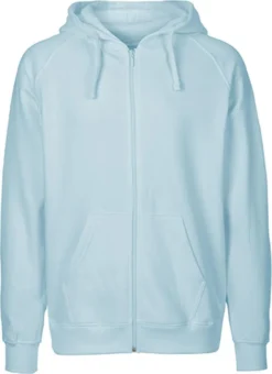 Neutral Herren Zip Hoodie Kaputzenjacke / 100% Fairtrade-Baumwolle - Farbe: Light Blue - Größe: 3XL