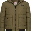 Herren Winterjacke Mit Kapuze Normale Passform TAYPORT Olive/Black XL Lonsdale