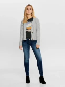 Only Cardigan Damen ONLCAROL L/S CARDIGAN KNT Größe M, Farbe: 179073 Light Grey Melange -DIDRIKSONS Verkäufe e4a0e16a6c74461faf99549cb90701b1