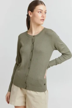 OXMO OXHlin - 21950012ME Damen Strickjacke Feinstrick Cardigan Strickcardigan